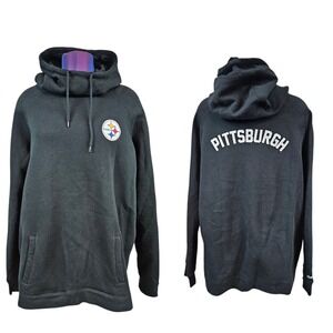 Mitchell & Ness Pittsburgh Steelers Throwback Hoodie Mens 2XL Black NFL V46